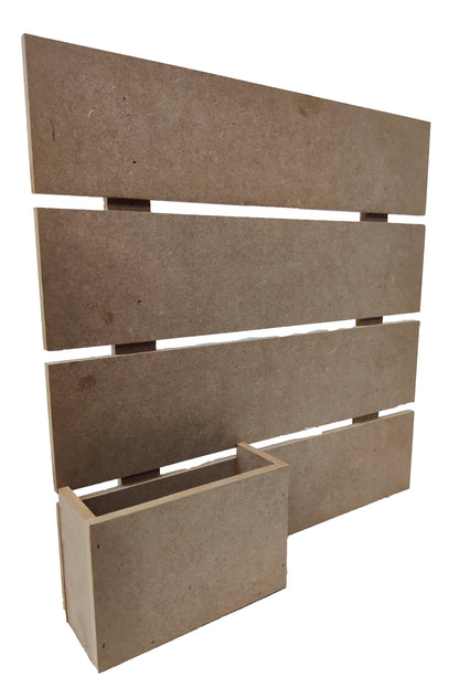 Decorative MDF 4 Row Name Plate with Flower Planter Box (15x15 Inch) (NAM027)