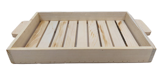DIY Pinewood Stripped Tray with Handle (TR010)