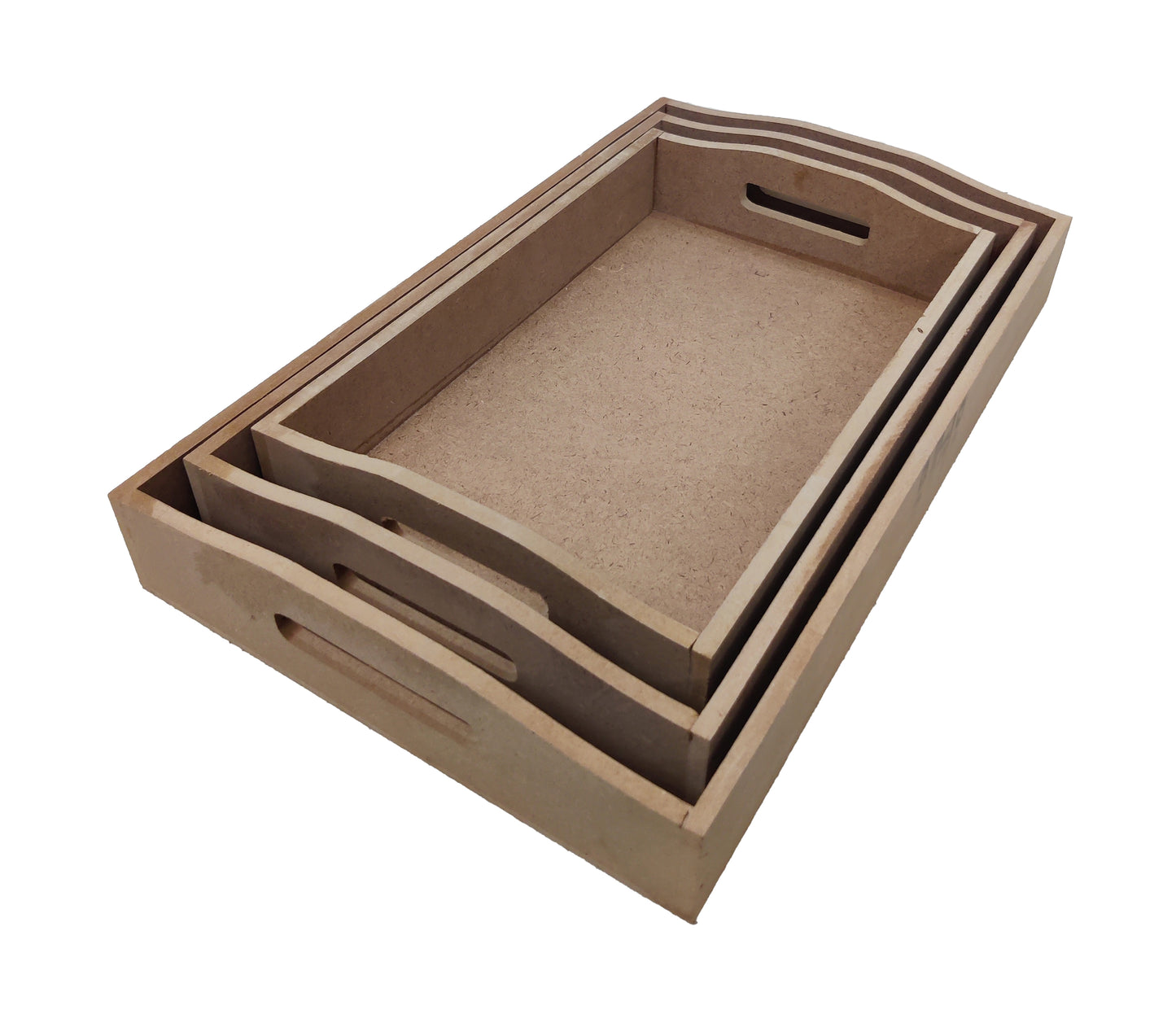 Set of 3 DIY Rectangle Trays with Handle (TR006)
