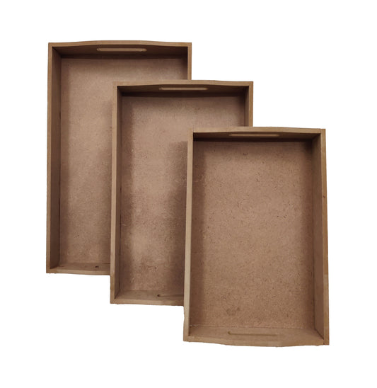 Set of 3 DIY Rectangle Trays with Handle (TR006)