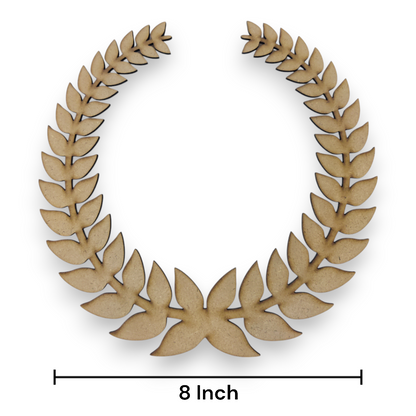 DIY Decorative MDF Round Wreath Cutouts Leaf Branch Trees Shapes Props for Wall Hanging Decoration & Art Craft (CUT001)