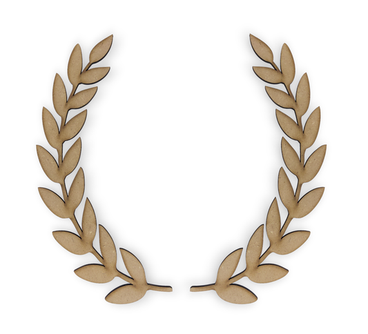 (Pack of 2) DIY Decorative MDF Round Wreath Cutouts Leaf Branch Trees Shapes Props for Wall Hanging Decoration & Art Craft (CUT002)
