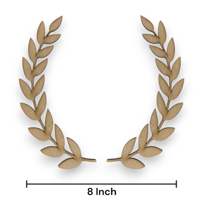 (Pack of 2) DIY Decorative MDF Round Wreath Cutouts Leaf Branch Trees Shapes Props for Wall Hanging Decoration & Art Craft (CUT002)