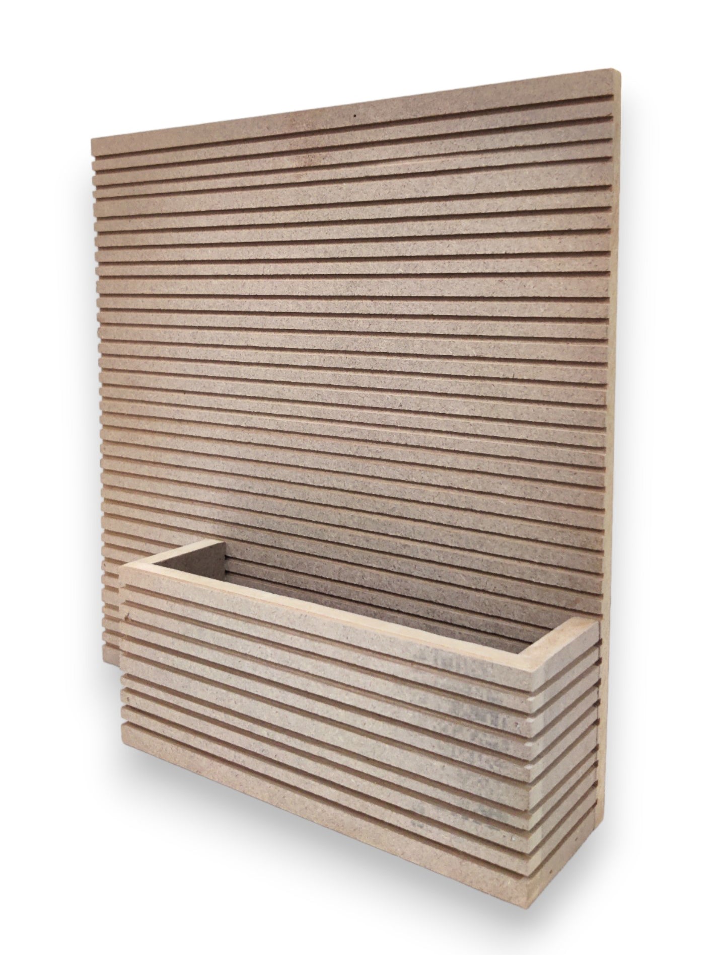Decorative MDF Name Plate with Horizontal Strips & Flower Planter Box (NAM032)