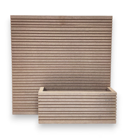 Decorative MDF Name Plate with Horizontal Strips & Flower Planter Box (NAM032)