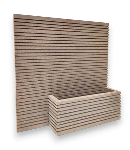 Decorative MDF Name Plate with Horizontal Strips & Flower Planter Box (NAM032)