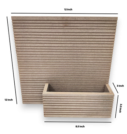 Decorative MDF Name Plate with Horizontal Strips & Flower Planter Box (NAM032)