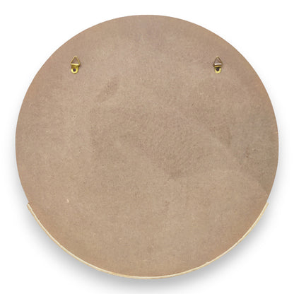 Decorative MDF Round Name Plate with Curved Flower Planter Box (NAM033)