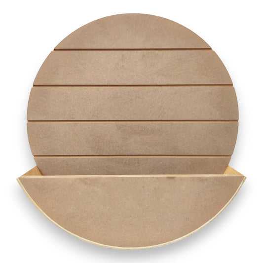 Decorative MDF Round Name Plate with Curved Flower Planter Box (NAM033)