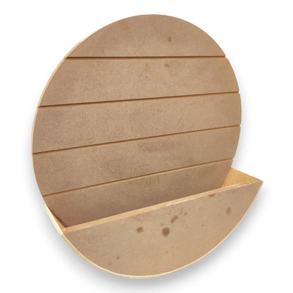 Decorative MDF Round Name Plate with Curved Flower Planter Box (NAM033)