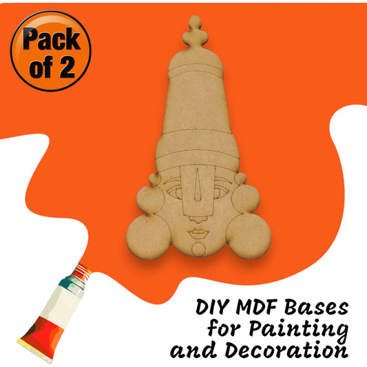 (Pack of 2) DIY Decorative MDF Pre Marked Cutout Bases Sri Venkateswara Swami Pre Mark Cutout 8 Inch For Wall Hanging Decoration, Art & Craft Design 2 (WAB12004)