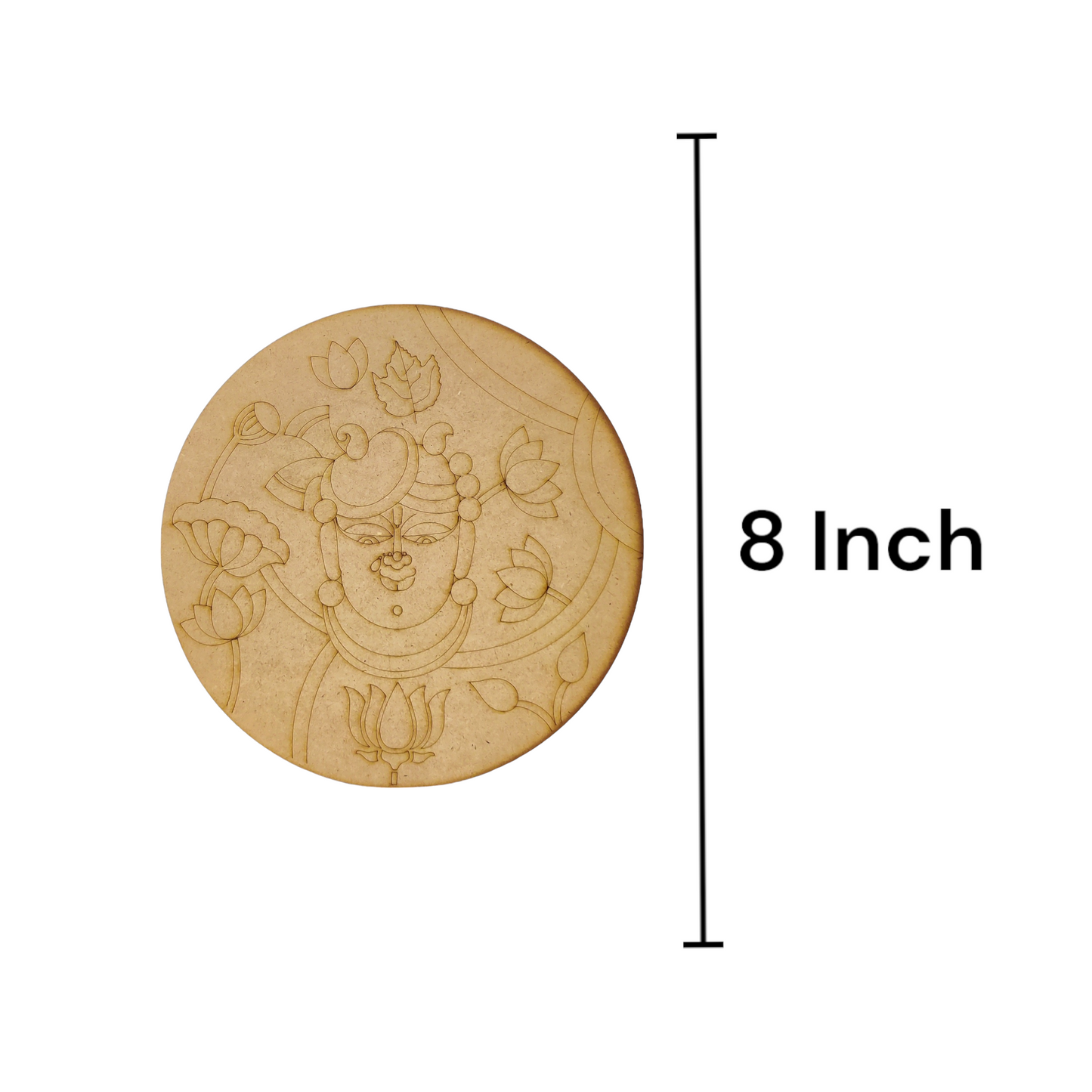 (Pack of 2) DIY Decorative MDF Pre Marked Cutout Bases Lord Shrinath Ji with Flowers Pre Marked Design 1 For Wall Hanging Decoration, Art & Craft (WAB12016)