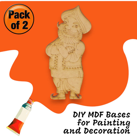 (Pack of 2) DIY Decorative MDF Pre Marked Cutout Bases Sikh Man Pre Marked For Wall Hanging Decoration, Art & Craft (WAB12014)