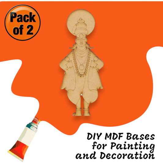 (Pack of 2) DIY Decorative MDF Pre Marked Cutout Bases Lord Sri Venkateswara Swami Pre Marked For Wall Hanging Decoration, Art & Craft (WAB12037)