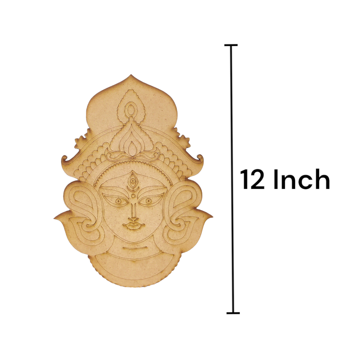 (Pack of 2) DIY Decorative MDF Pre Marked Cutout Bases Maa Durga Pre Marked For Wall Hanging Decoration, Art & Craft (WAB12005)