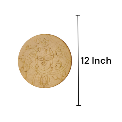 (Pack of 2) DIY Decorative MDF Pre Marked Cutout Bases Lord Shrinath Ji with Flowers Pre Marked Design 1 For Wall Hanging Decoration, Art & Craft (WAB12016)