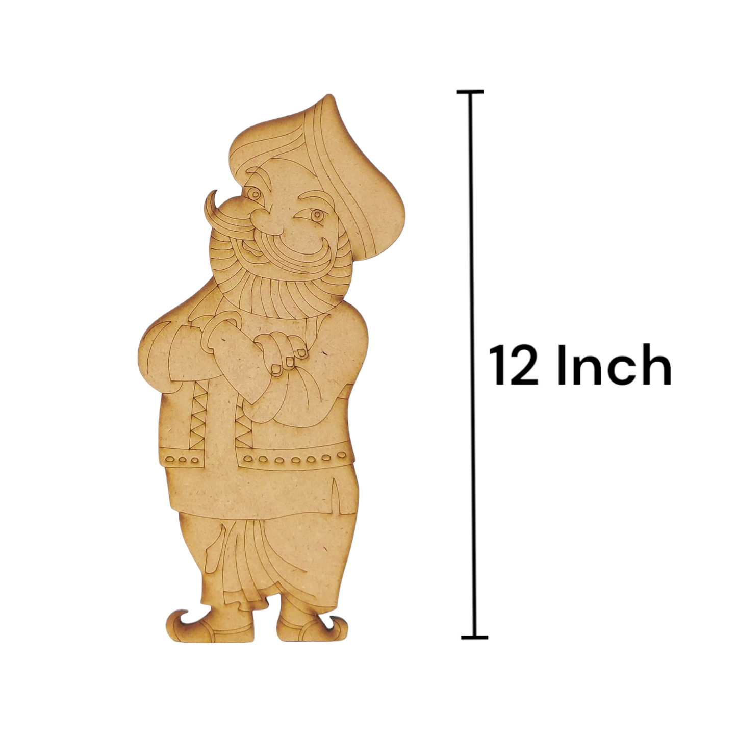 (Pack of 2) DIY Decorative MDF Pre Marked Cutout Bases Sikh Man Pre Marked For Wall Hanging Decoration, Art & Craft (WAB12014)