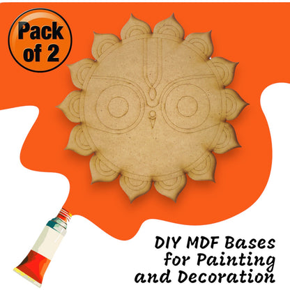 (Pack of 2) DIY Decorative MDF Pre Marked Cutout Bases Lord Shree Jagannath Pre Marked Design 1 For Wall Hanging Decoration, Art & Craft (WAB12012)