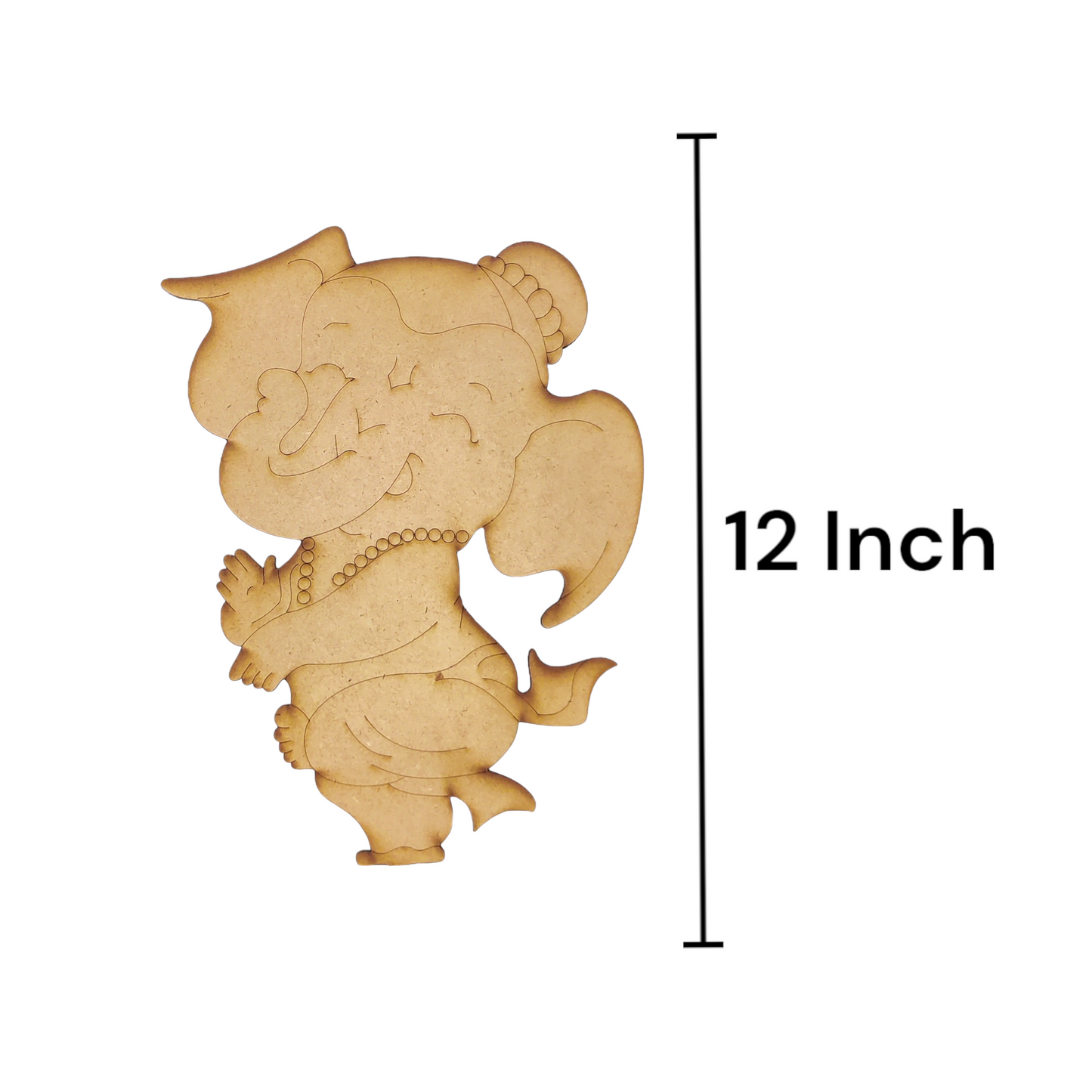 (Pack of 2) DIY Decorative MDF Pre Marked Cutout Bases Lord Ganesh Child Pre Marked Design 2 For Wall Hanging Decoration, Art & Craft (WAB12031)