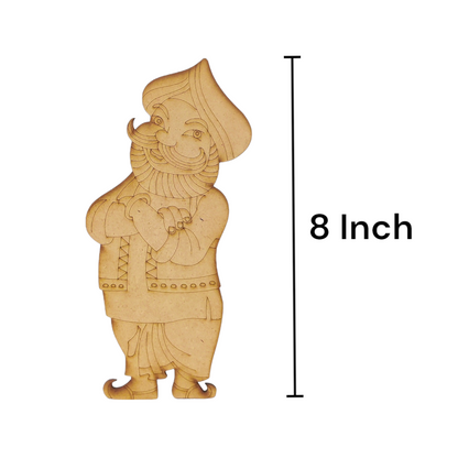 (Pack of 2) DIY Decorative MDF Pre Marked Cutout Bases Sikh Man Pre Marked For Wall Hanging Decoration, Art & Craft (WAB12014)