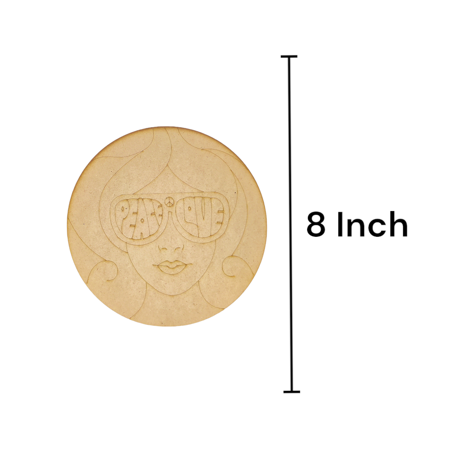 (Pack of 2) DIY Decorative MDF Pre Marked Cutout Bases Peace Love Western Modern Woman Girl Pre Marked Design 10 For Wall Hanging Decoration, Art & Craft (WAB12028)