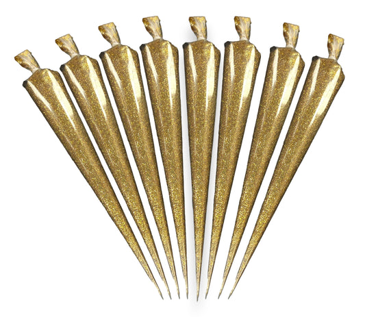 (Pack of 8) Colorful Glitter Cones for Lippan Art & Craft and Decorative Purposes