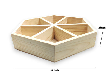 DIY Pinewood Hexagon Tray for Packing & Serving (TR015)