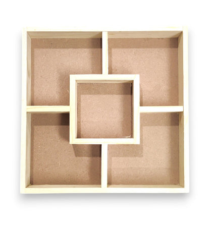 DIY Pinewood Square Packing & Serving Tray with Partitions (TR016)