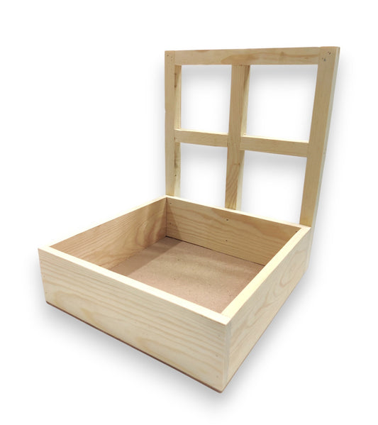 DIY Pinewood Square Tray with Backboard (TR017)