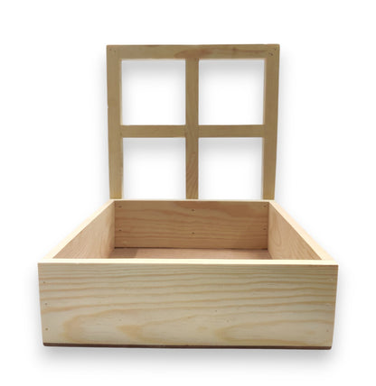 DIY Pinewood Square Tray with Backboard (TR017)