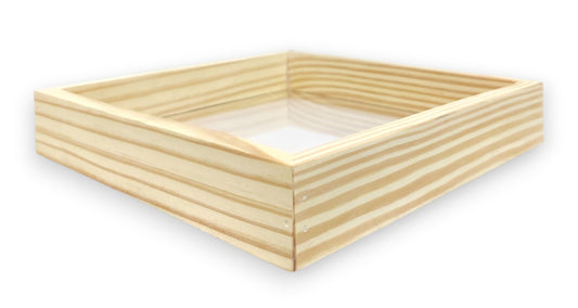 DIY Pinewood Tray with Transparent Base (10 Inch) (TR019)