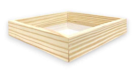 DIY Pinewood Tray with Transparent Base (12 Inch) (TR020)